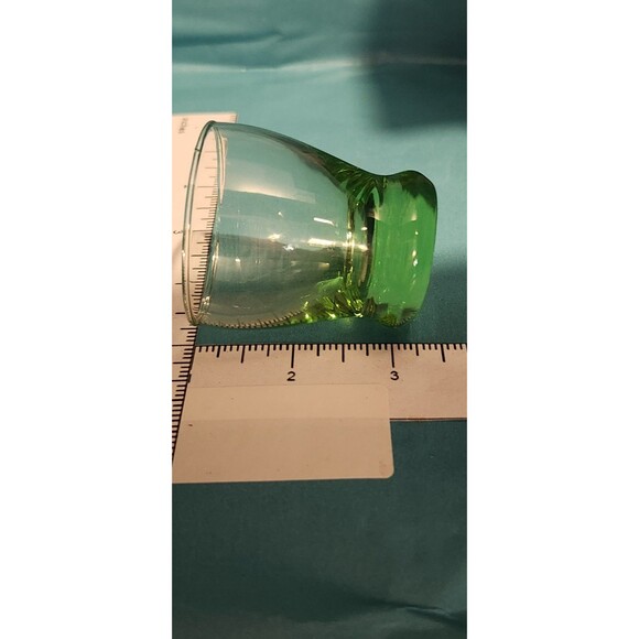 Vintage Green Depression Glass Toothpick Holder – 2” Pressed Glass Mini - Picture 4 of 7